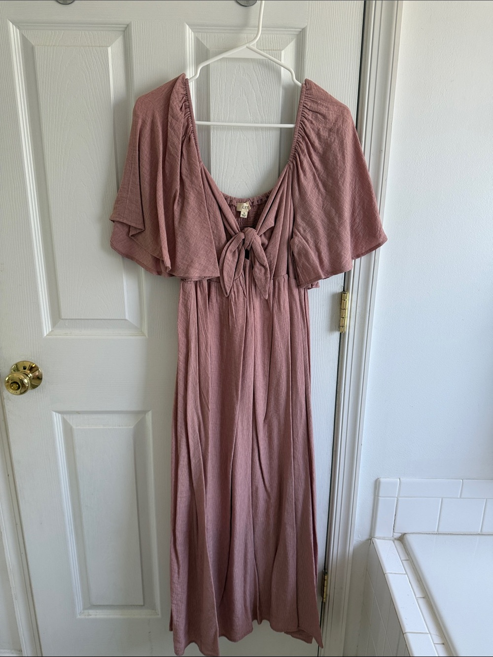 Rose pink maternity maxi dress